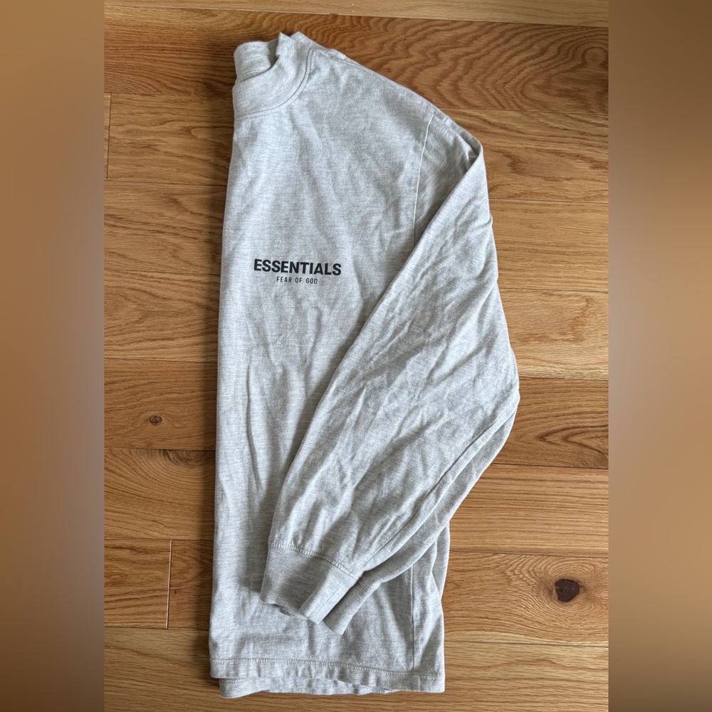 Essentials - heather grey - long sleeve - medium - fear of god